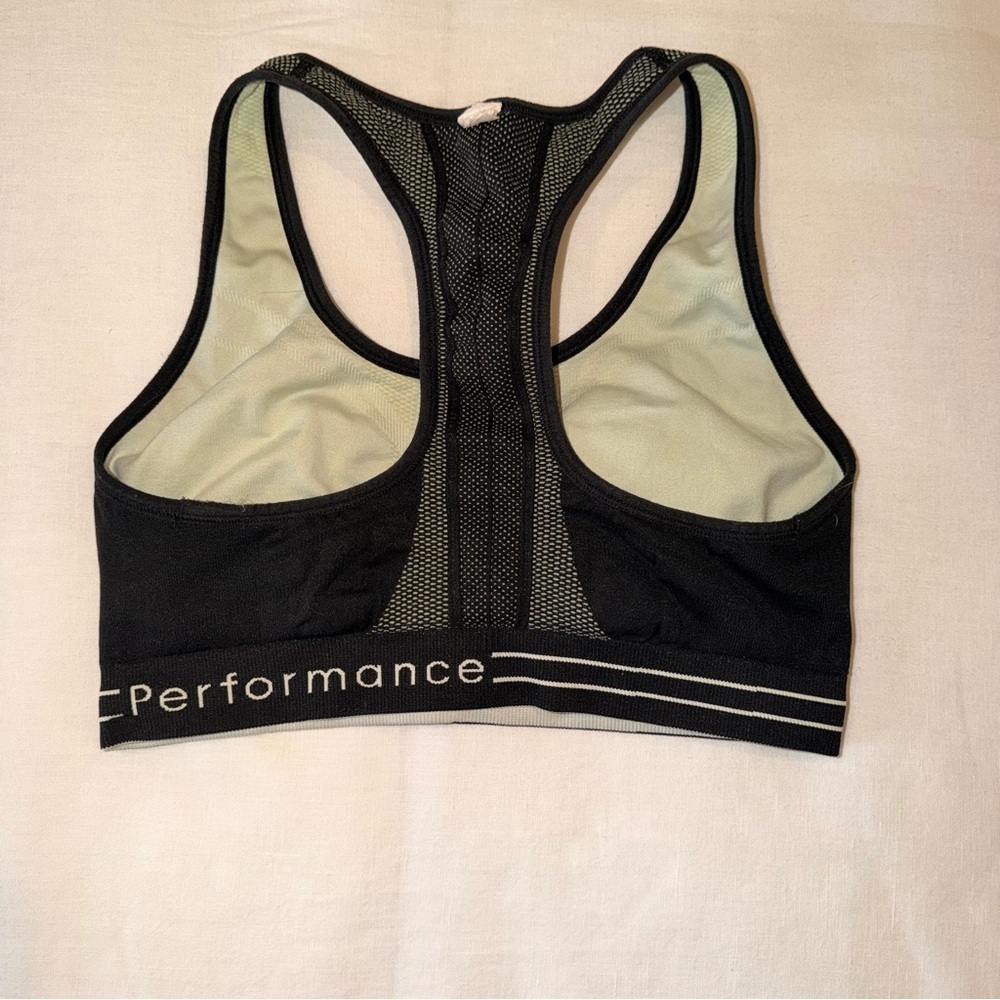 Calvin Klein Logo Band Sports Bra Racerback Gray Green Athleisure Size S - Picture 7 of 8